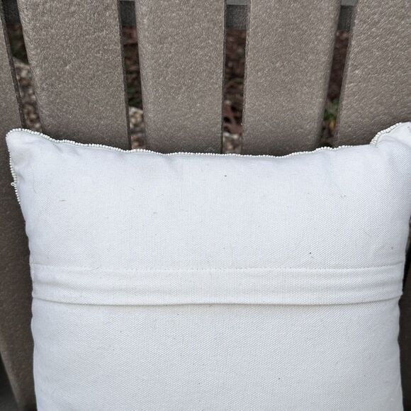 Pumpkin Patch Beaded Gold Pumpkin Throw Pillow Fall Thanksgiving Decor 12" x 12" - Picture 6 of 9